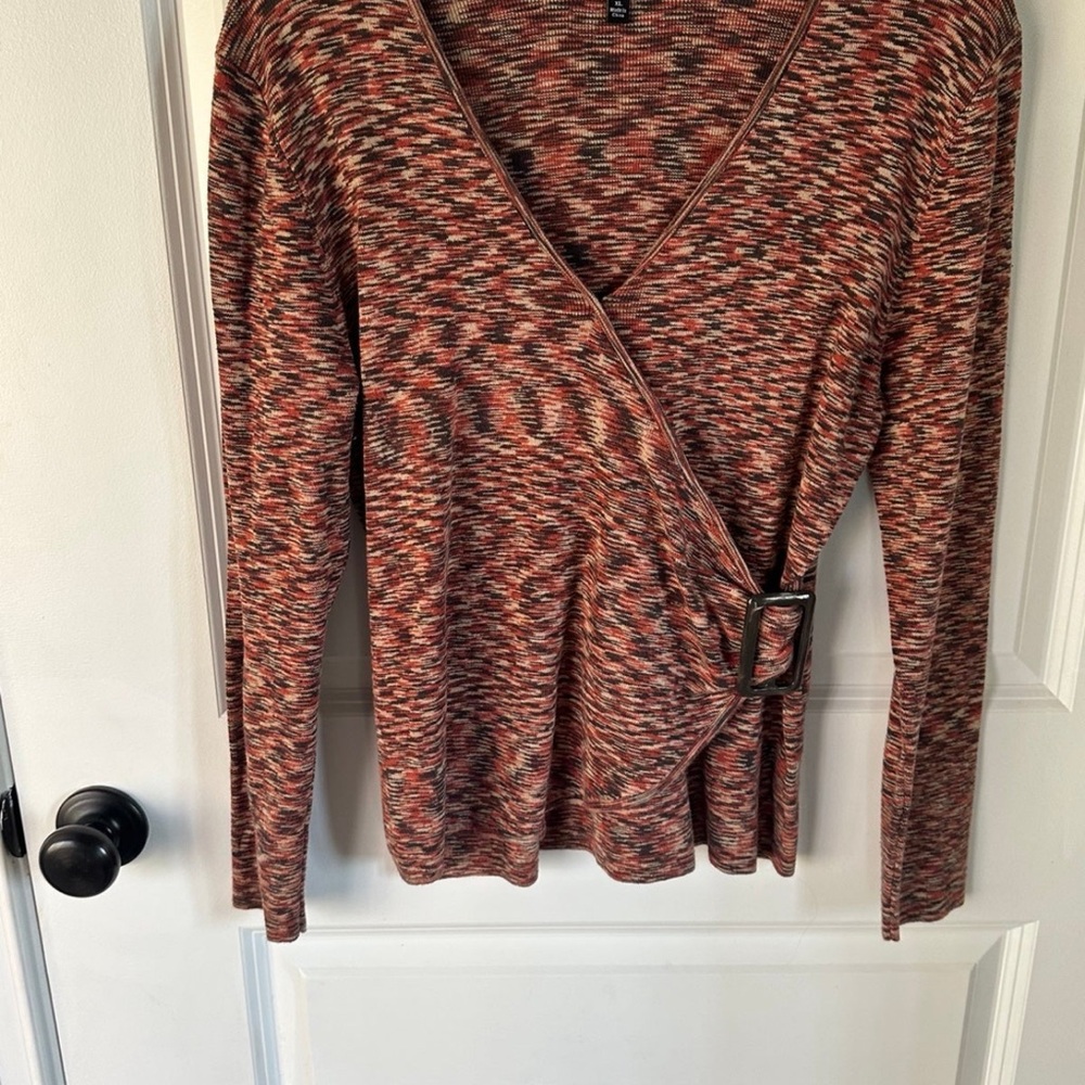 Apt. 9 Women's Long Sleeve Wrap Top - Multicolor  xl